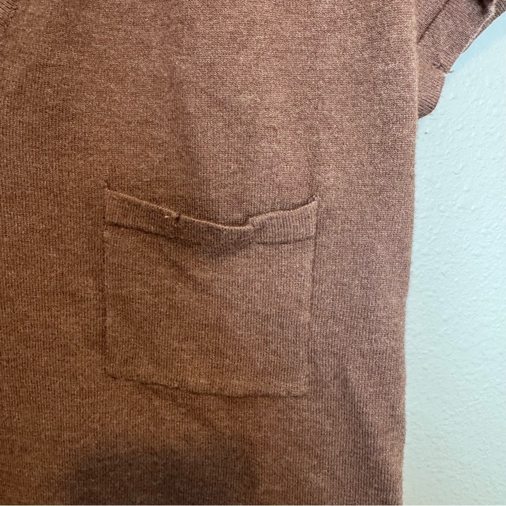 POL Brown Knit Top with Distressed Detail Size Medium - Picture 6 of 7